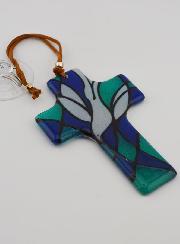 Croix Colombe de l'Esprit Saint en Verre