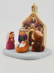 Crèche de Noël  - Nativité et St François d'Assise