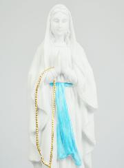 Statue Notre Dame de Lourdes et son Chapelet Doré - 40 cm