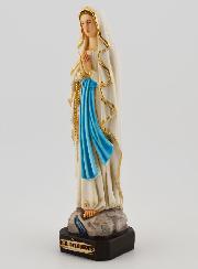 Statuede  Notre Dame de Lourdes Polychromée sur Socle  - 15 cm