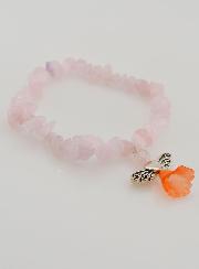 Bracelet Religieux Ange Protecteur - Pierre Quartz Rose