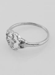 Bague Croix et Fleur en Argent Massif - Taille 58