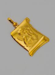 Médaille de Baptême Parchemin Ange-Gardien en Or