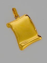 Médaille de Baptême Parchemin Ange-Gardien en Or