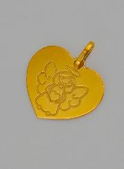Médaille Ange-Gardien Coeur Modèle Fille en Or