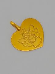Médaille Ange-Gardien Coeur Modèle Fille en Or