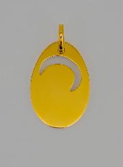 Médaille de Baptême Ajourée Vierge en Prière en Or
