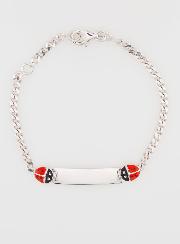 Gourmette de Baptême en Argent à Graver - 2 Coccinelles