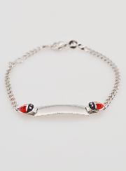 Gourmette de Baptême en Argent à Graver - 2 Coccinelles