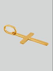 Pendentif Petite Croix Fil Plat en Or Jaune Massif