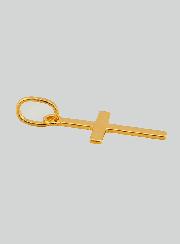 Pendentif Petite Croix Fil Plat en Or Jaune Massif