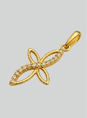 Croix Ajourée en Or Jaune Massif & Diamants