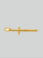 Pendentif Croix Fil Rond en Or Jaune 375/1000