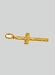 Pendentif Croix du Christ Sculptée - Or Massif Jaune