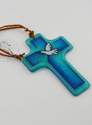 Croix en Verre - Colombe de la Paix à l'Olivier
