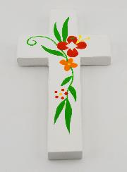 Croix en Bois - Fleurs de Printemps