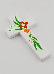 Croix en Bois - Fleurs de Printemps