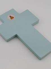 Croix Enfant en Bois - Arbre de Vie et Oiseaux