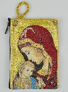 Pochette à Chapelet Enfant Vierge de Tendresse Rouge