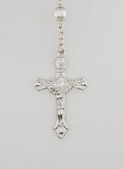 Chapelet de Lourdes en Perles Noires et Blanches - Médaille Eau de Lourdes