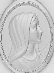 Médaille Profil Sainte Vierge Marie - Argent 925/1000