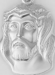 Médaille Pépite Tête du Christ Couronné - Argent 925/1000