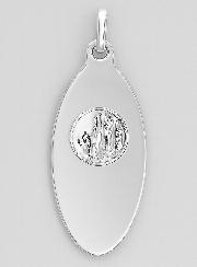 Médaille Larme Profil Ste Vierge Marie - Argent 925/1000