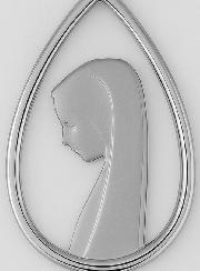 Médaille Profil Ste Vierge Marie Ajourée - Argent 925/1000