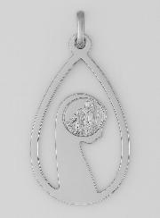 Médaille Profil Ste Vierge Marie Ajourée - Argent 925/1000