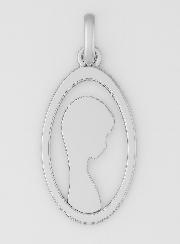 Médaille Profil Vierge Marie Ajourée - Argent 925/1000