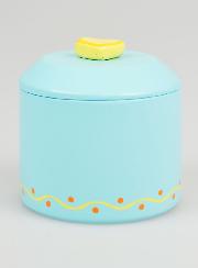 Boîte à Chapelet en Bois - Bleu et Coeur Jaune