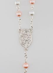 Chapelet en Perles de Nacre Rose et Blanche