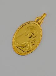 Médaille Sainte Thérèse en Or Massif 18 Carats - 17 mm