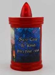 Bougie de Cimetière à Led Sacré Coeur de Jésus - 60 jours
