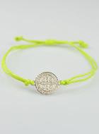 Bracelet Médaille de Saint Benoît - Jaune Fluo