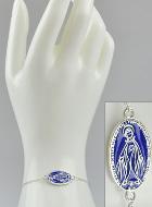 Bracelet Médaille Vierge Miraculeuse 20mm - Argent & Email Bleu