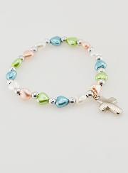 Bracelet Religieux Enfant - Croix & Coeur d'Amour