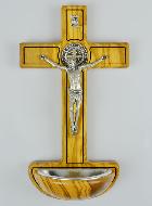 Béniter Croix de Saint Benoît en Bois d'Olivier - 19cm