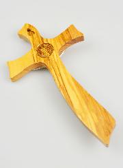 Croix de Saint Benoît en Bois d'Olivier - 21cm