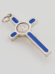 Pendentif Croix de Saint Benoit - Bleue
