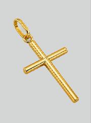 Pendentif Croix Classique Fil Rond - 22mm - Or Massif 18 Carats