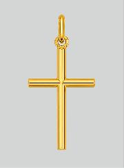 Pendentif Croix Classique Fil Rond - 22mm - Or Massif 18 Carats
