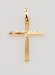 Pendentif Croix Classique Diamantée - 27mm - Or Massif 18 Carats