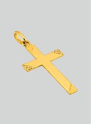 Pendentif Croix Classique Diamantée - 22mm - Or Massif 18 Carats