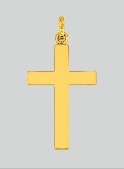 Pendentif Croix Classique Diamantée - 22mm - Or Massif 18 Carats
