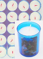 10 Bougies Veilleuses de Noël Bleue - La Nativité du Christ