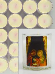 48 Bougies Veilleuses de Noël Blanche - La Nativité