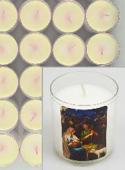 24 Bougies Veilleuses de Noël Blanche - La Nativité du Christ