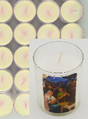 48 Bougies Veilleuses de Noël Blanche - La Nativité du Christ