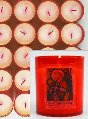 24 Bougies Veilleuses Sacré Coeur de Jésus - Rouge
